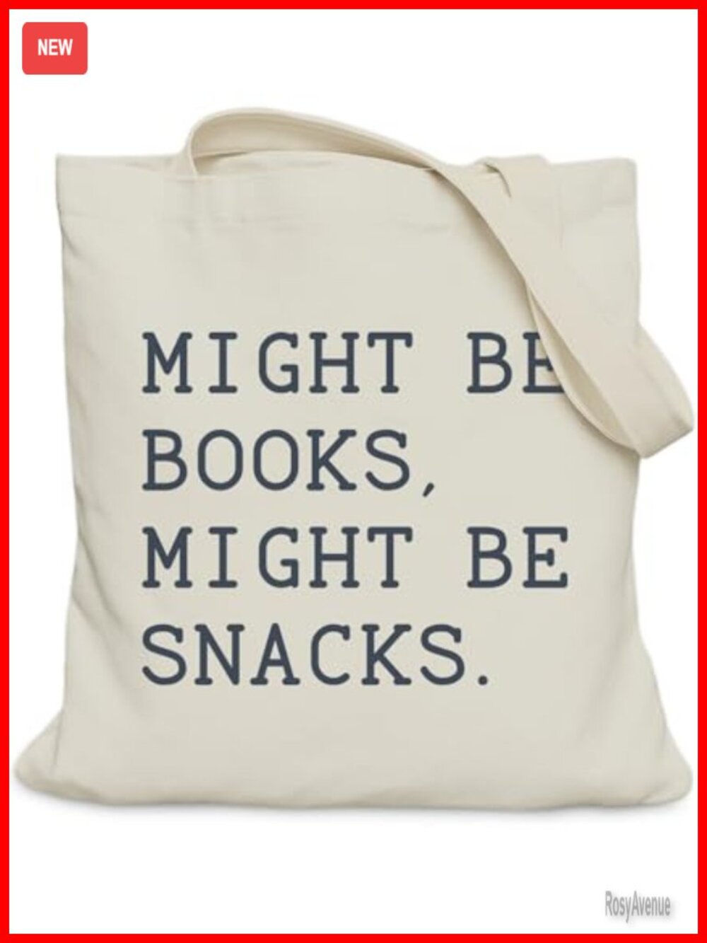 Canvas Book Lovers Tote Bag with Inner Pocket for Readers Librarians